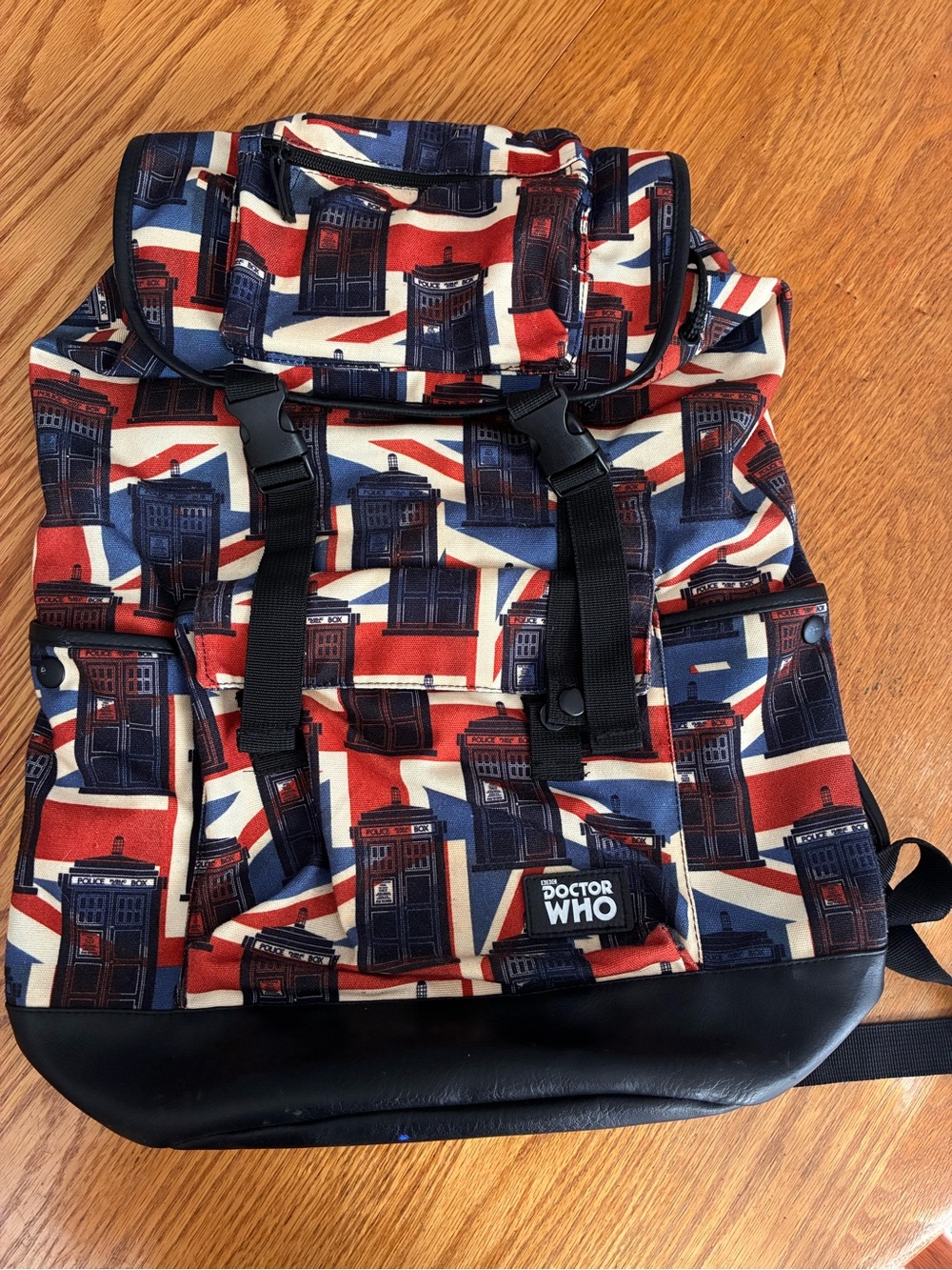 BBC Dr. Who Union Jack Pattern Drawstring Backpack - Picture 5 of 11